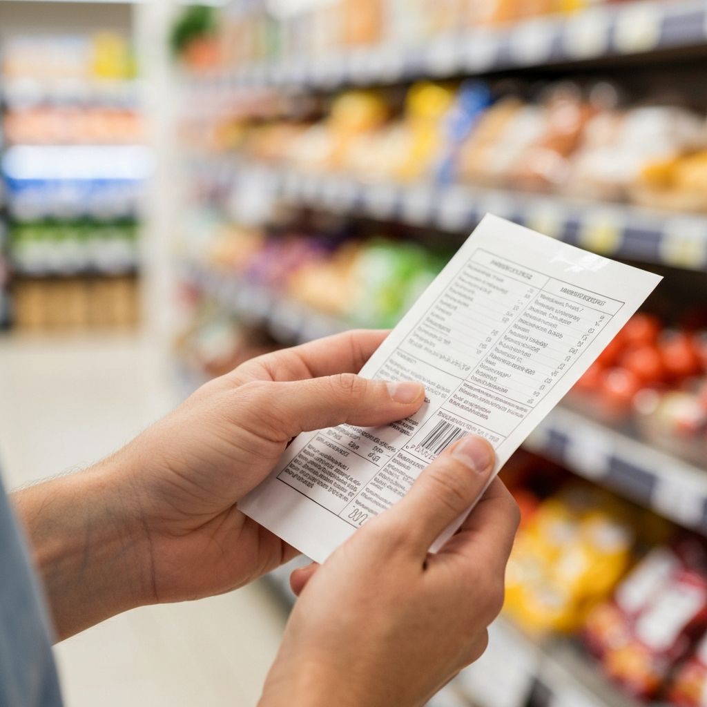 Person beim Lesen einer Verpackung