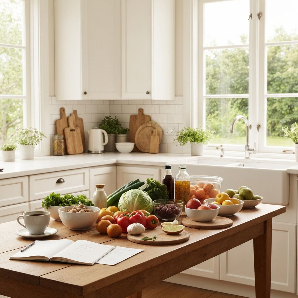 Wochenplanung mit frischen Lebensmitteln