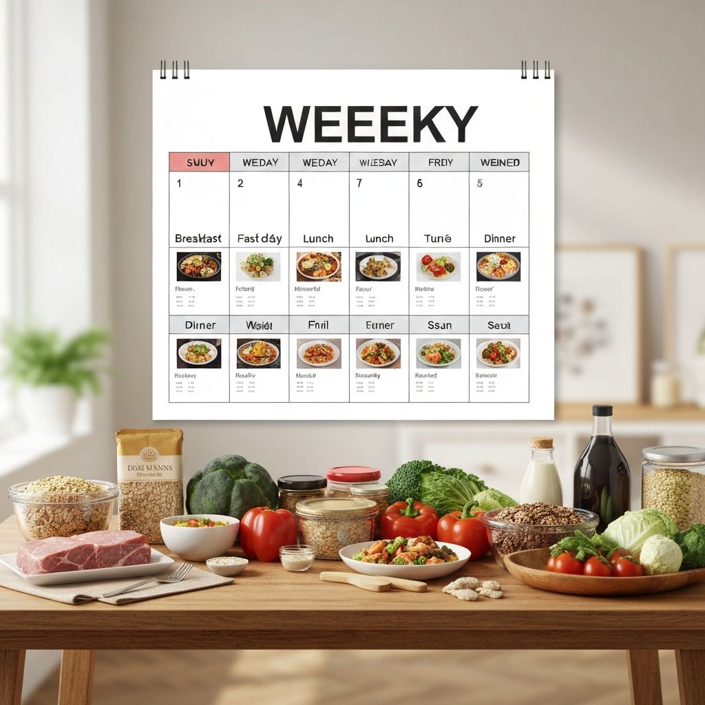 Wochenkalender mit Einkaufsmöglichkeiten